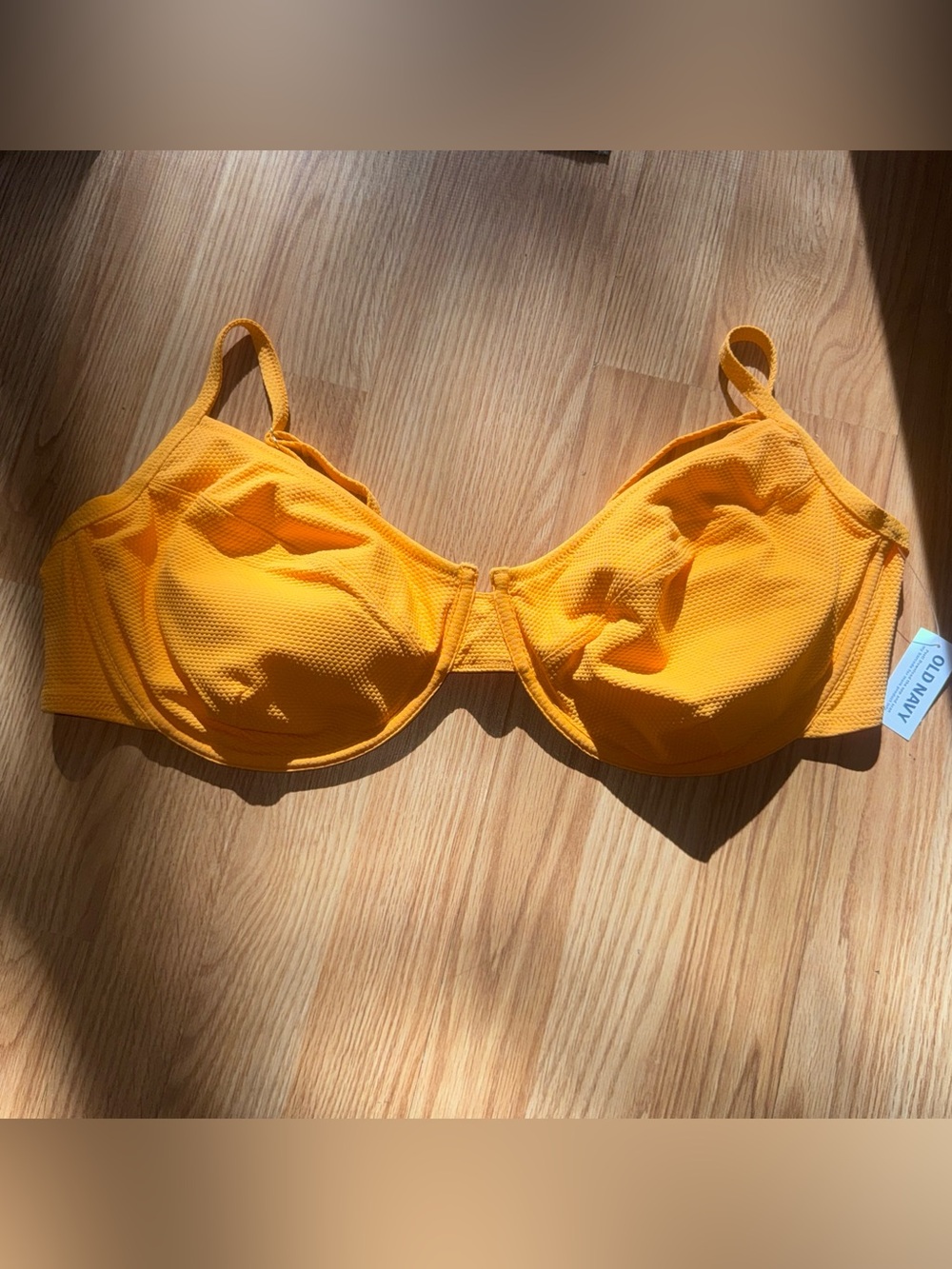 Old Navy NWT Women's Orange Bikini Top size 3X Padded Underwire Adjustable Strap